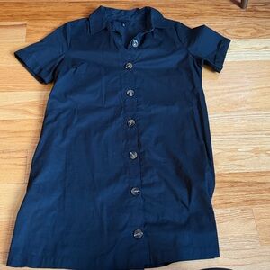 Black Button-Up Shirt Dress